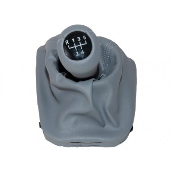 Topuzlu Vites Körüğü E46 -5 İleri- Man.Şanz; Gri Suni Deri